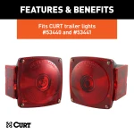 CURT combination light replacement lens, red, rectangular shape, fits CURT #53440 and #53441 trailer lights