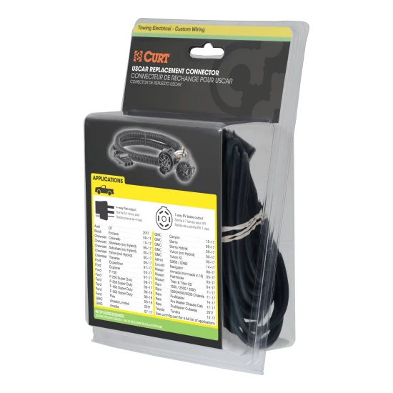 CURT 4-way flat trailer wiring connector designed for easy vehicle installation