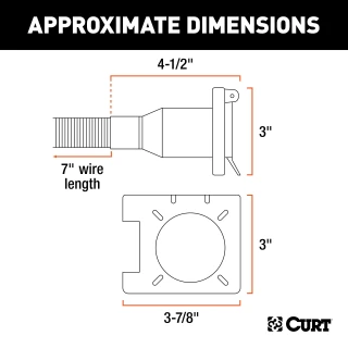 CURT custom wiring connector with dual 7-way and 4-way output sockets and mounting bracket