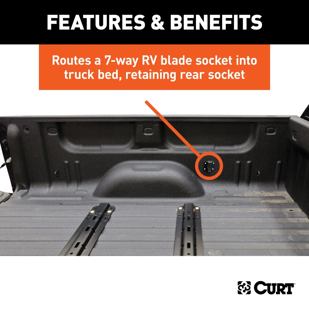10-foot CURT 5th wheel and gooseneck trailer extension harness, ideal for extra truck bed connectivity.