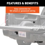 10-foot CURT 5th wheel and gooseneck trailer extension harness, ideal for extra truck bed connectivity.
