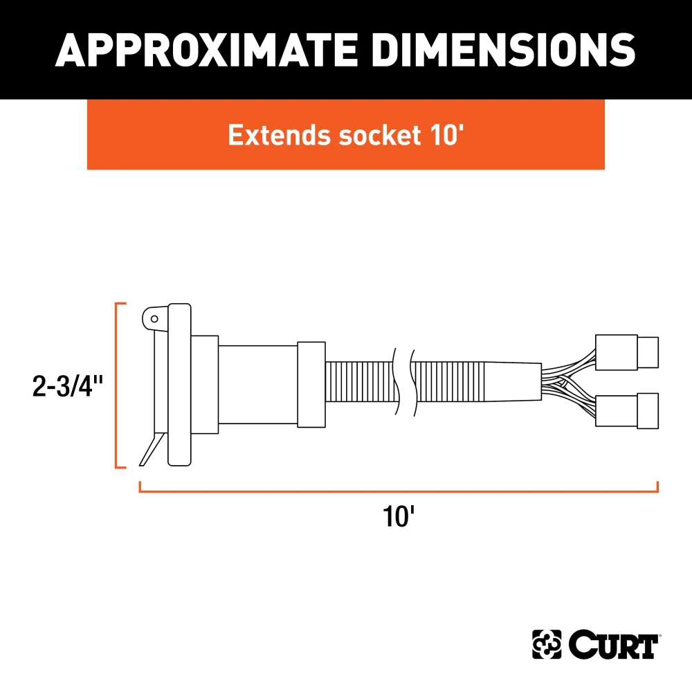 CURT 10 foot 5th wheel and gooseneck extension harness for truck bed connections