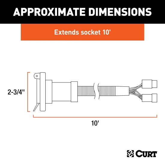 CURT 10 foot 5th wheel and gooseneck extension harness for truck bed connections