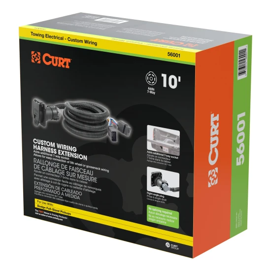 CURT 10 foot 5th wheel and gooseneck extension harness for truck bed connections