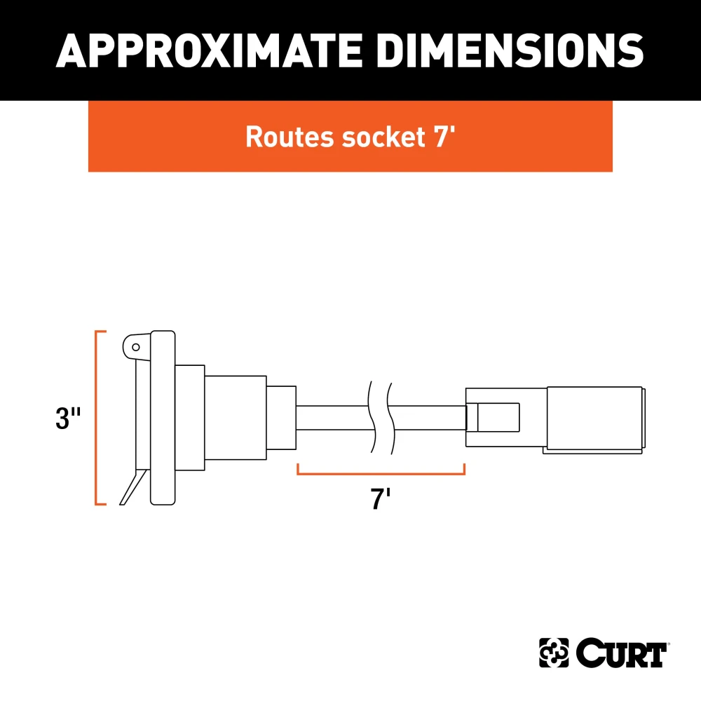 CURT extension harness for 5th wheel and gooseneck trailers with 7-foot length in truck bed