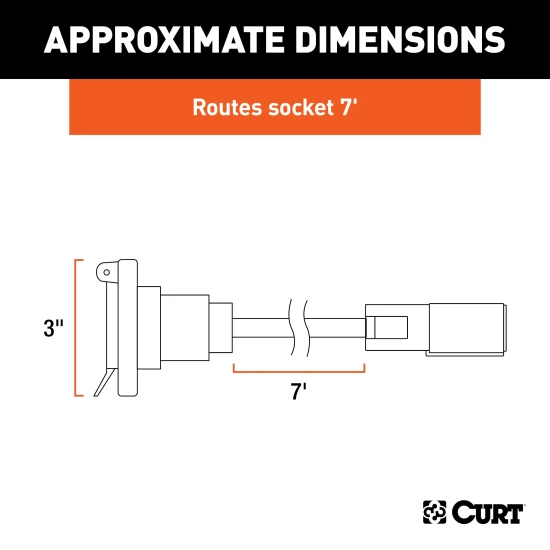 CURT extension harness for 5th wheel and gooseneck trailers with 7-foot length in truck bed