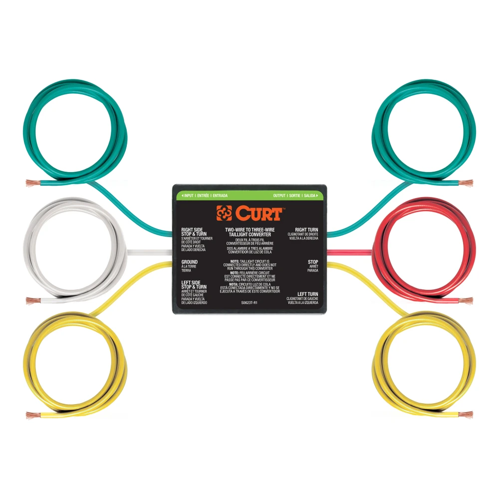 CURT electrical converter for converting 2-wire to 3-wire vehicle to trailer systems