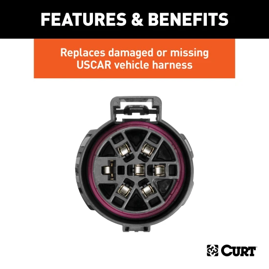CURT 7-way USCAR replacement harness with 24-inch wires for trailer connection