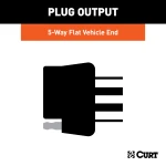 CURT Custom Wiring Connector 5-Way Flat Plug and Play CURT custom wiring connector with 5-way flat socket for easy trailer wiring installation, no cutting needed