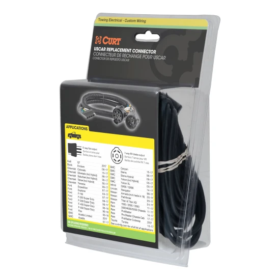 CURT custom wiring connector, 5-way flat socket, dust cover included