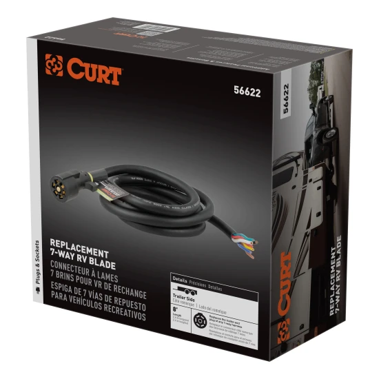 CURT 7-way RV blade replacement harness with 8-foot cable for trailer