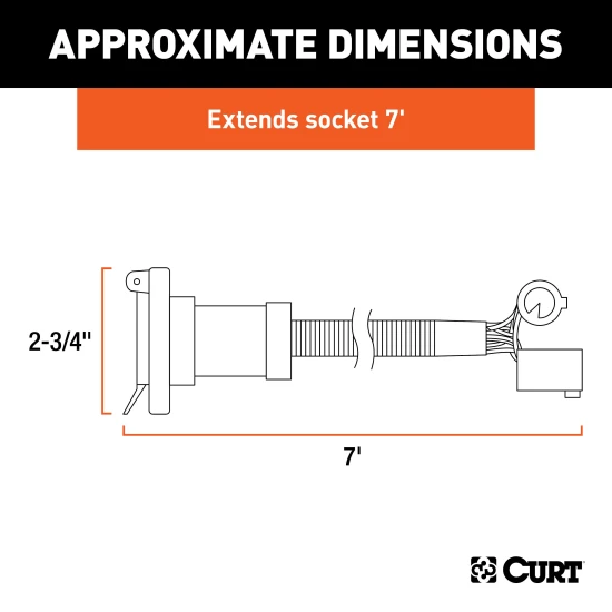 CURT 7-foot extension harness for 5th wheel and gooseneck trailers in truck bed