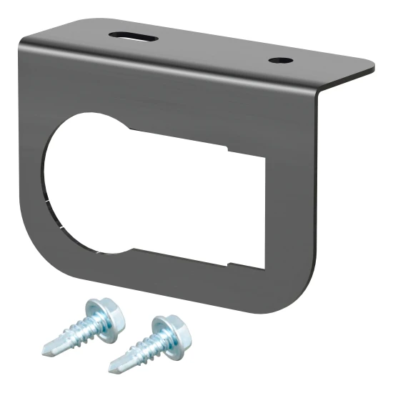 CURT connector bracket for dual 7-way RV blade and 4-way flat sockets