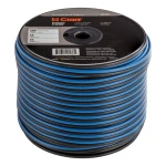 CURT 12-gauge primary wire in black and blue for trailer rewiring and repair, 250-foot spool.