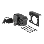 CURT custom 7-way and 4-way vehicle-to-trailer wiring connector with backup alarm