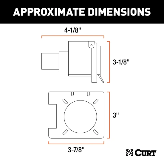 CURT custom 7-way and 4-way vehicle-to-trailer wiring connector with backup alarm