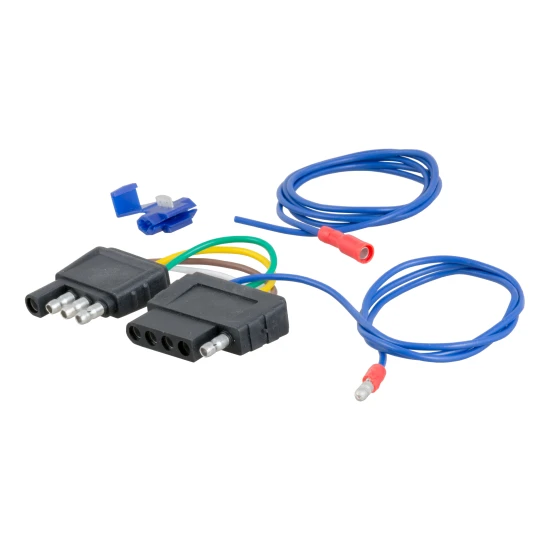 Electrical adapter for 4-way to 5-way flat trailer plugs with durable design