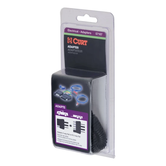 Electrical adapter for 4-way to 5-way flat trailer plugs with durable design