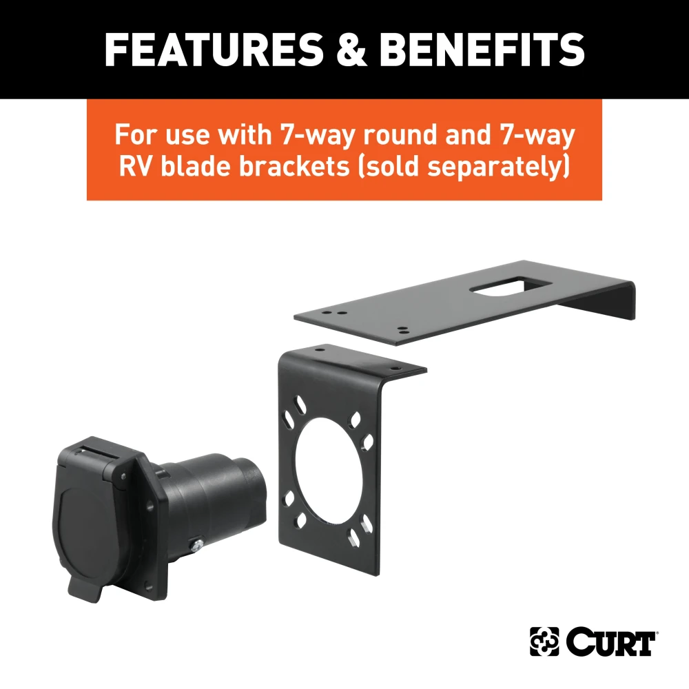 CURT electrical connector bracket for mounting trailer wiring securely