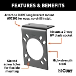 CURT electrical connector brackets for mounting 7-way RV blade sockets securely.