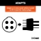 CURT electrical adapter to connect a 4-way round vehicle socket with a 4-way flat trailer plug.