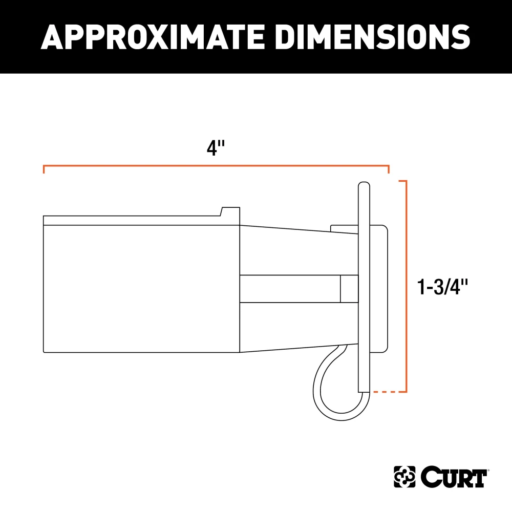 CURT electrical adapter connecting 7-way RV blade socket to 6-way round plug with LED tester