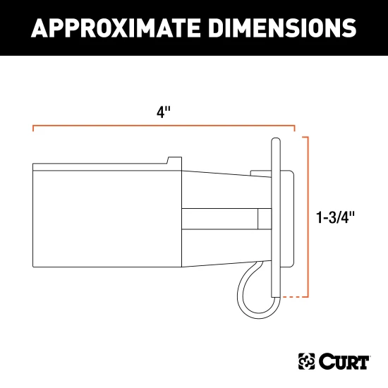 CURT electrical adapter connecting 7-way RV blade socket to 6-way round plug with LED tester