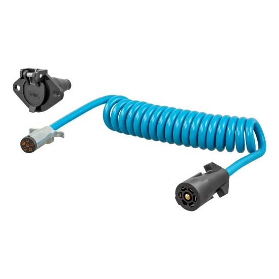 CURT electrical adapter for connecting 7-way RV blade vehicle socket to 6-way round plug, ideal for dinghy towing