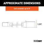 CURT electrical adapter connecting a 7-way RV blade to a 4-way round plug for towing