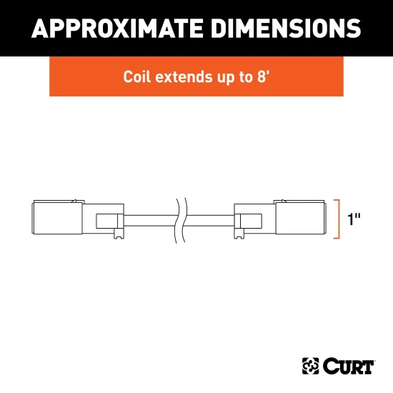 CURT electrical adapter with 6-way round sockets for connecting RV and dinghy vehicle