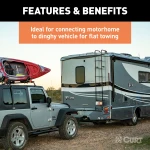 CURT electrical adapter with 6-way round sockets for connecting RV and dinghy vehicle