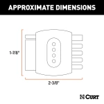 CURT connector tester for 5-way flat socket, ensures proper function of vehicle lighting and signals