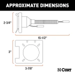 CURT electrical adapter to connect 4-way flat socket to 6-way round trailer plug