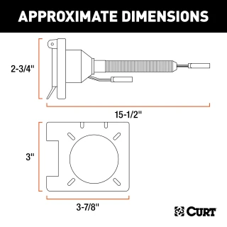 CURT electrical adapter to connect 4-way flat socket to 6-way round trailer plug