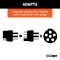 CURT electrical adapter to connect 4-way flat socket to 6-way round trailer plug