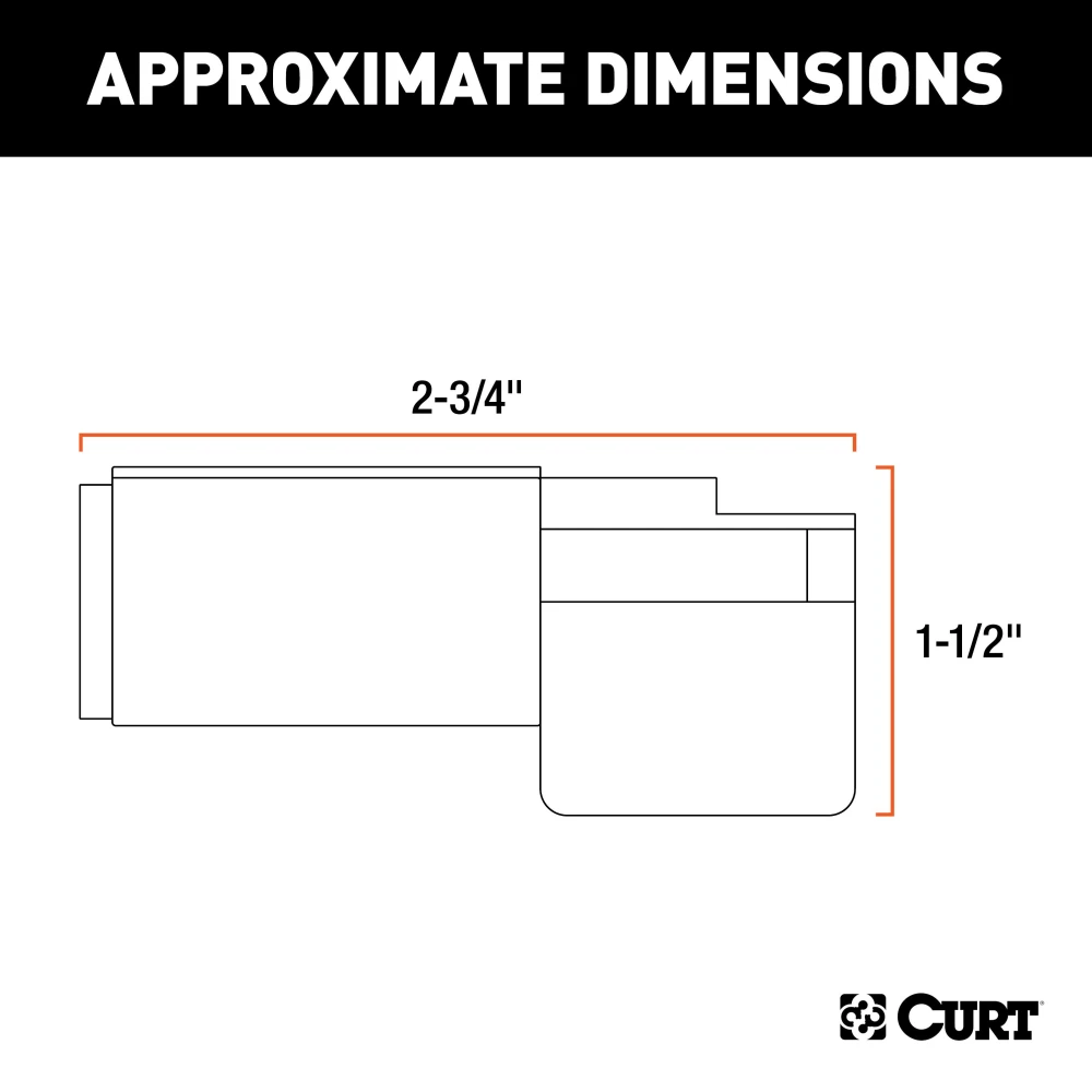 CURT electrical adapter converting a 6-way round socket to a 4-way flat plug.