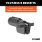 CURT electrical adapter with 6-way round to 4-way flat connectors for trailer towing