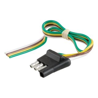 CURT 4-way flat connector for trailer lights with 12-inch leads and rubber construction