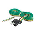CURT trailer connector for 4-way flat plug with 48 inch color-coded wire