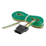 CURT 4-way flat connector with durable rubber construction and 48-inch color-coded wiring