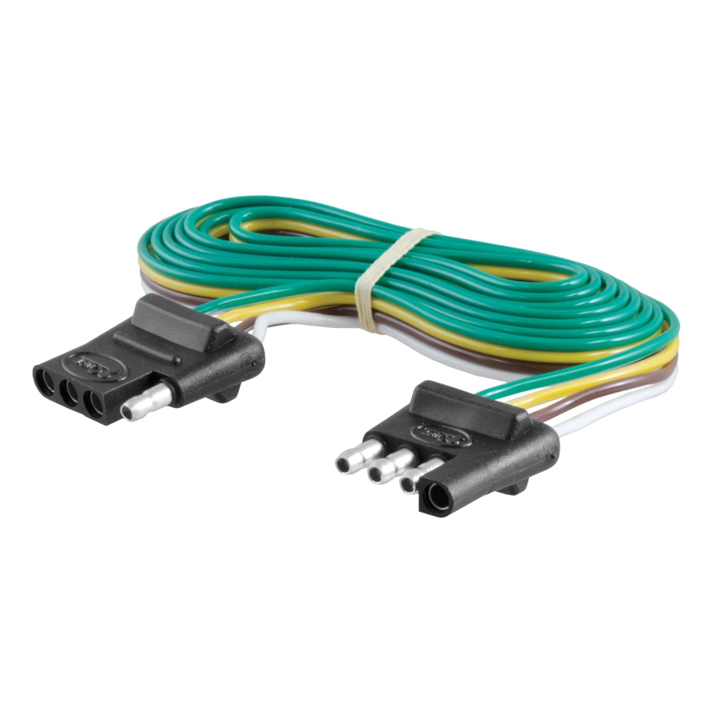 CURT 4-Way Flat Electrical Connector with 72-Inch Wire CURT 4-way flat electrical connector for trailer with 72-inch bonded wire