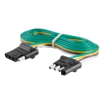 CURT 4-Way Flat Electrical Connector with 72-Inch Wire CURT 4-way flat electrical connector for trailer with 72-inch bonded wire