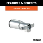 CURT 4-way round trailer connector with die-cast metal construction