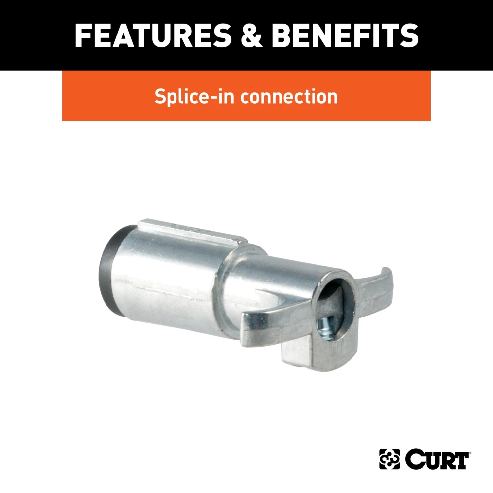 CURT 4-way round trailer end connector for tail and brake lights, dust and water-resistant