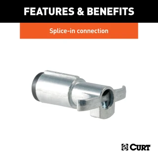 CURT 4-way round trailer end connector for tail and brake lights, dust and water-resistant
