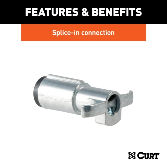 CURT 4-way round trailer end connector for tail and brake lights, dust and water-resistant