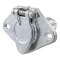 CURT 4-way round trailer connector with durable metal build and protective cover.