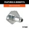 CURT 4-way round trailer connector with durable metal build and protective cover.