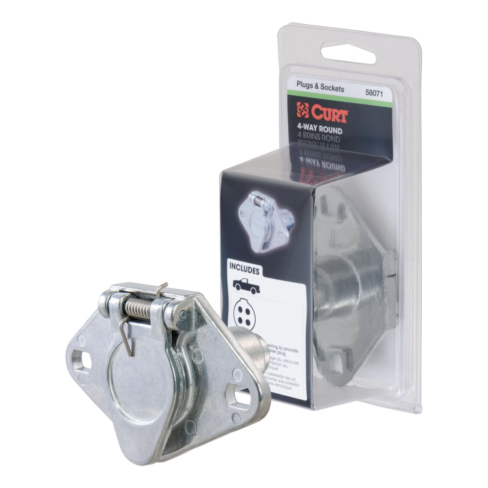 CURT 4-way round trailer electrical connector with metal construction
