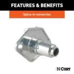 CURT 4-way round trailer electrical connector with metal construction